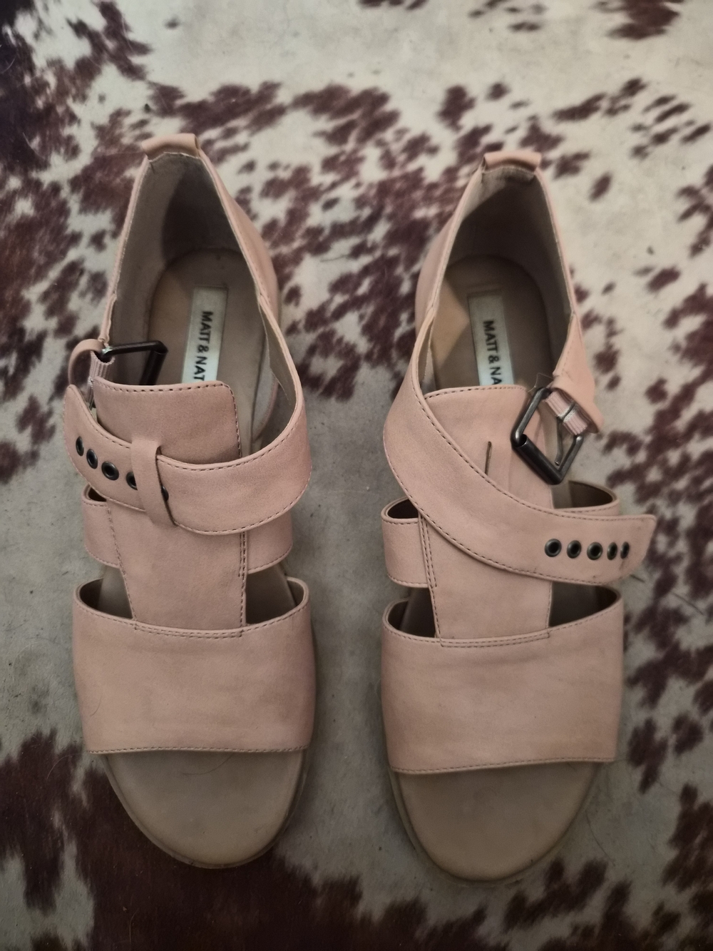 Matt & Nat Blush Pink Buckle Strap Sandals
